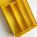 Cutlery tray, yellow plastic
