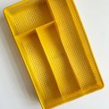 Cutlery tray, yellow plastic