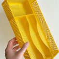 Cutlery tray, yellow plastic
