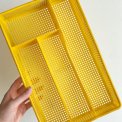 Cutlery tray, yellow plastic