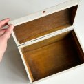 Old wooden box, white w decoupage