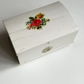 Old wooden box, white w decoupage