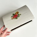 Old wooden box, white w decoupage