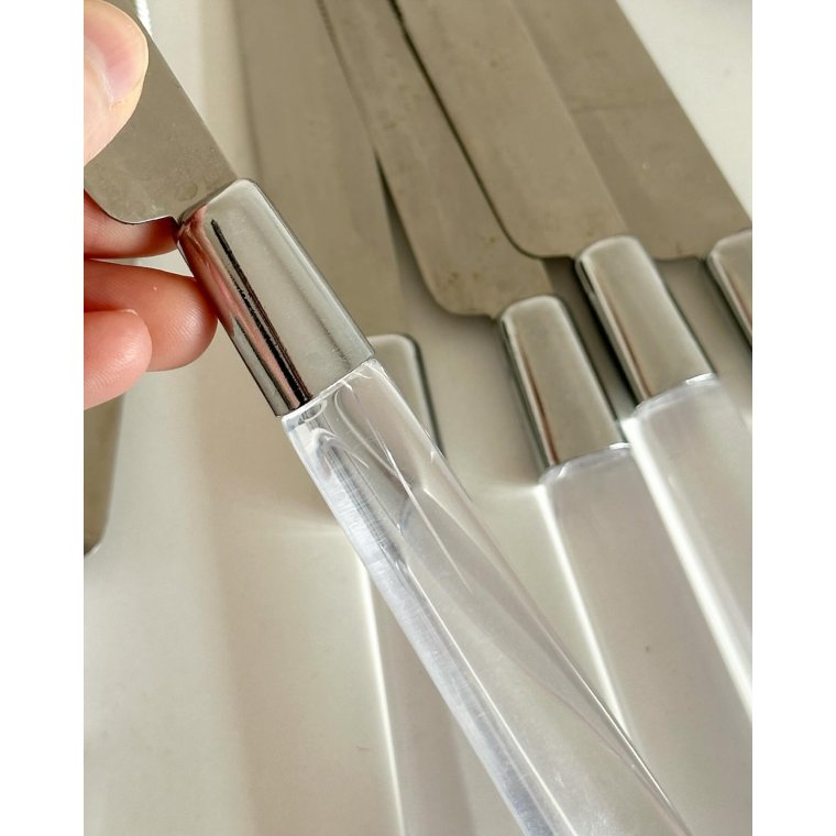 Retroknive, Abert Inox, stl m plast, 6 stk samlet, NB