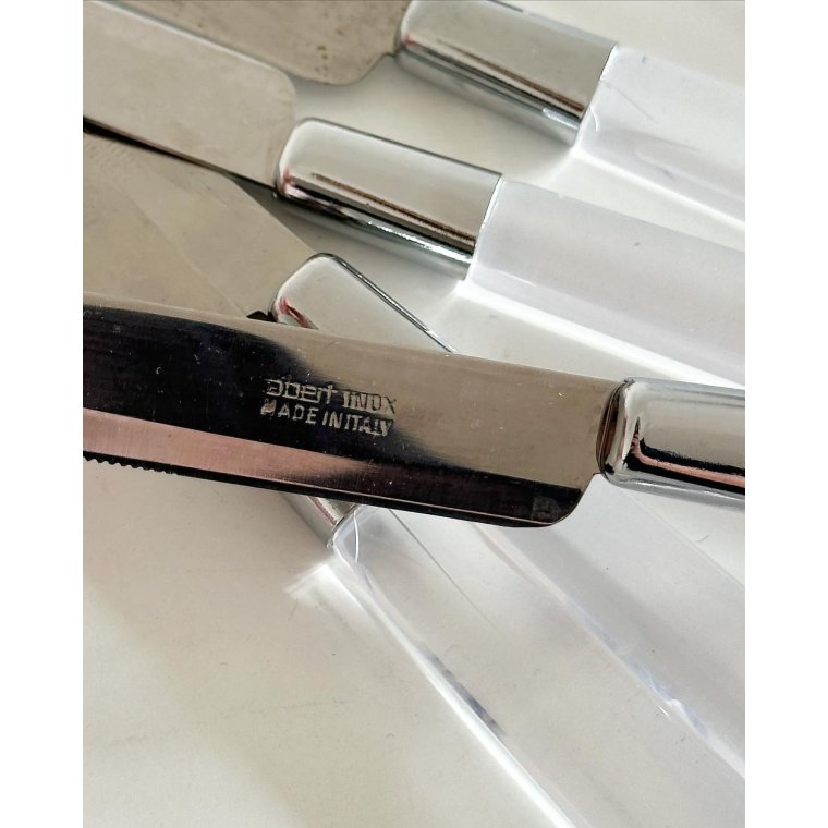 Retroknive, Abert Inox, stl m plast, 6 stk samlet, NB