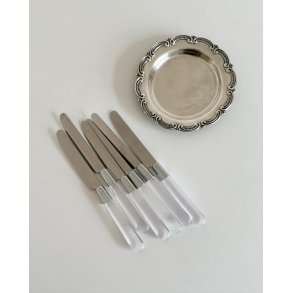 Retro knives, Abert Inox, steel w plastic, set of 6, NB