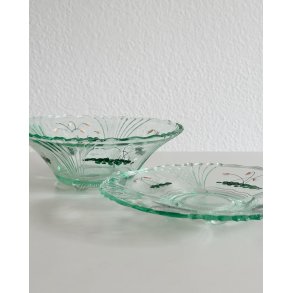Bowl and platter w decoration, set, NB