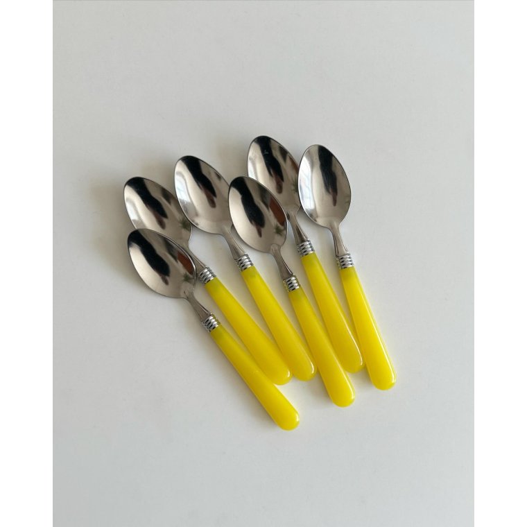Retro skeer, stl og gul plast, 6 stk samlet