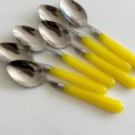Retro skeer, stl og gul plast, 6 stk samlet