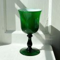 Cup on foot, white and green glass