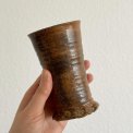 Ceramic cup, brown glaze, sign. 98