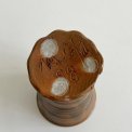 Ceramic cup, brown glaze, sign. 98