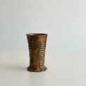 Ceramic cup, brown glaze, sign. 98