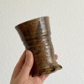 Ceramic cup, brown glaze, sign. 98
