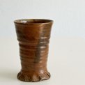 Ceramic cup, brown glaze, sign. 98