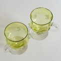 Kopper p fod, grnt glas, 2 stk samlet