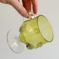 Kopper p fod, grnt glas, 2 stk samlet