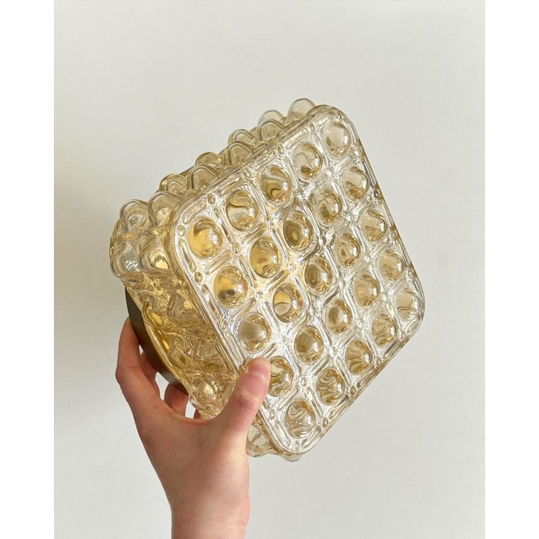 Wall lamp w iridescent glass