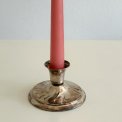 Silverplated candle holder with swirl base