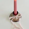 Silverplated candle holder with swirl base