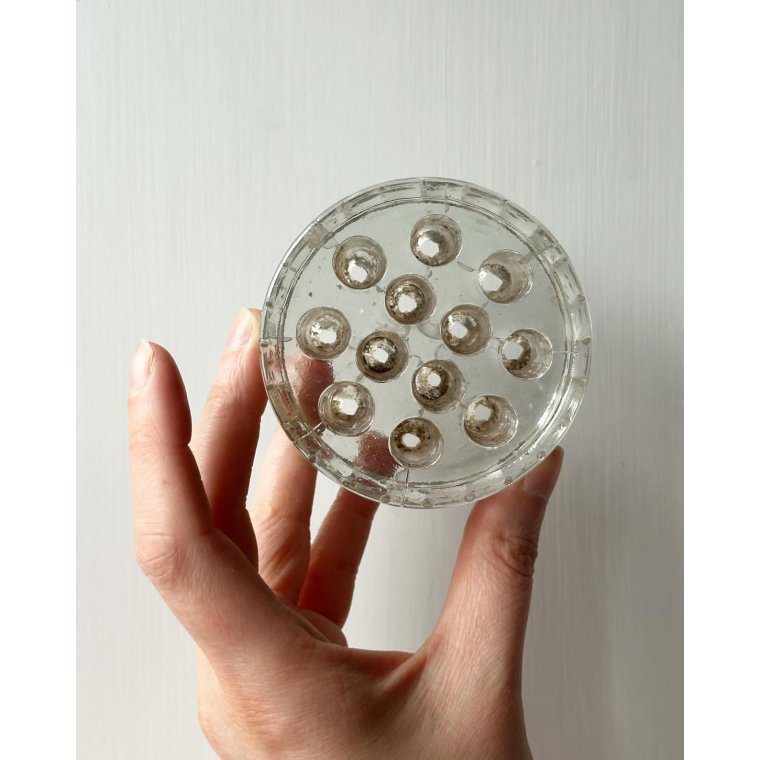 Flower frog, clear glass