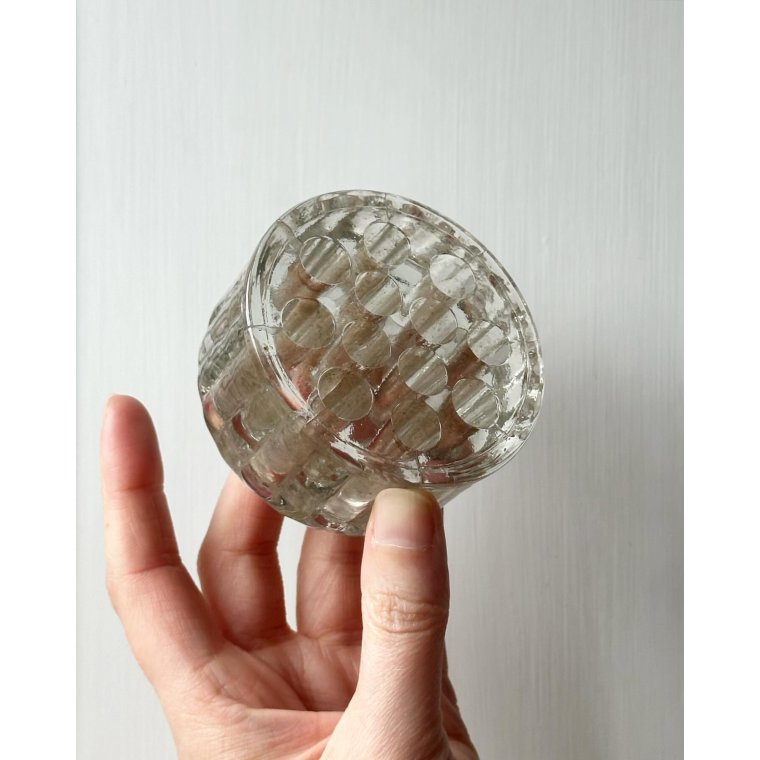 Flower frog, clear glass