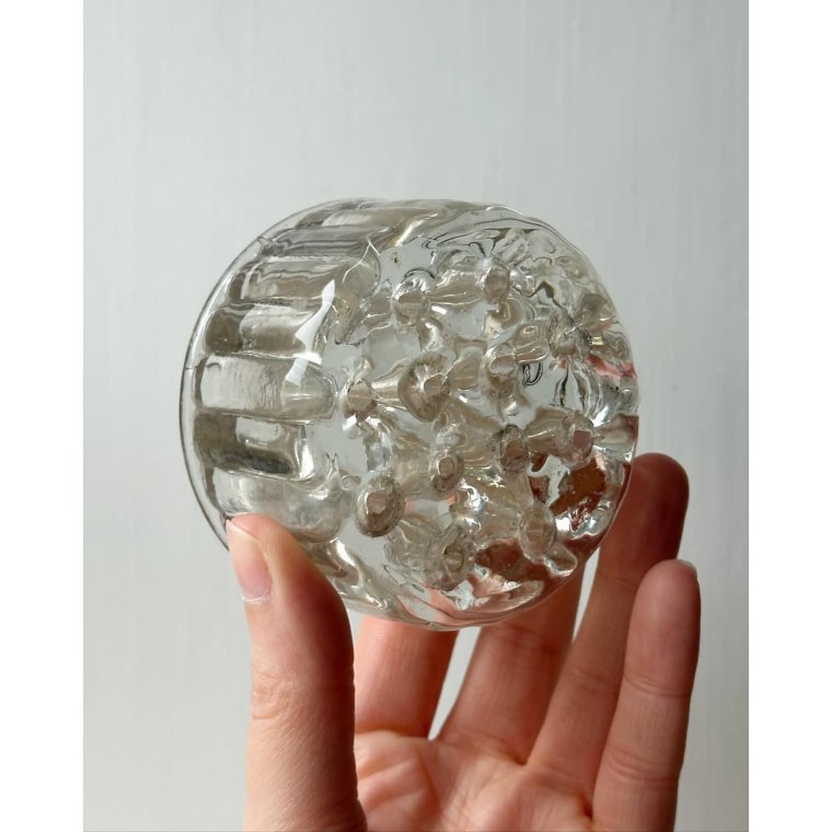Flower frog, clear glass