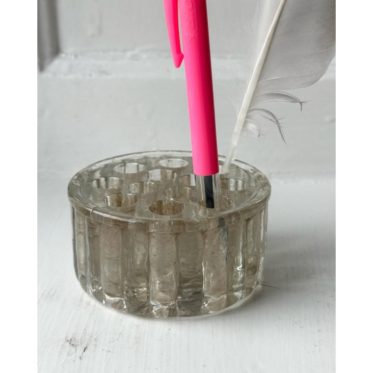 Flower frog, clear glass