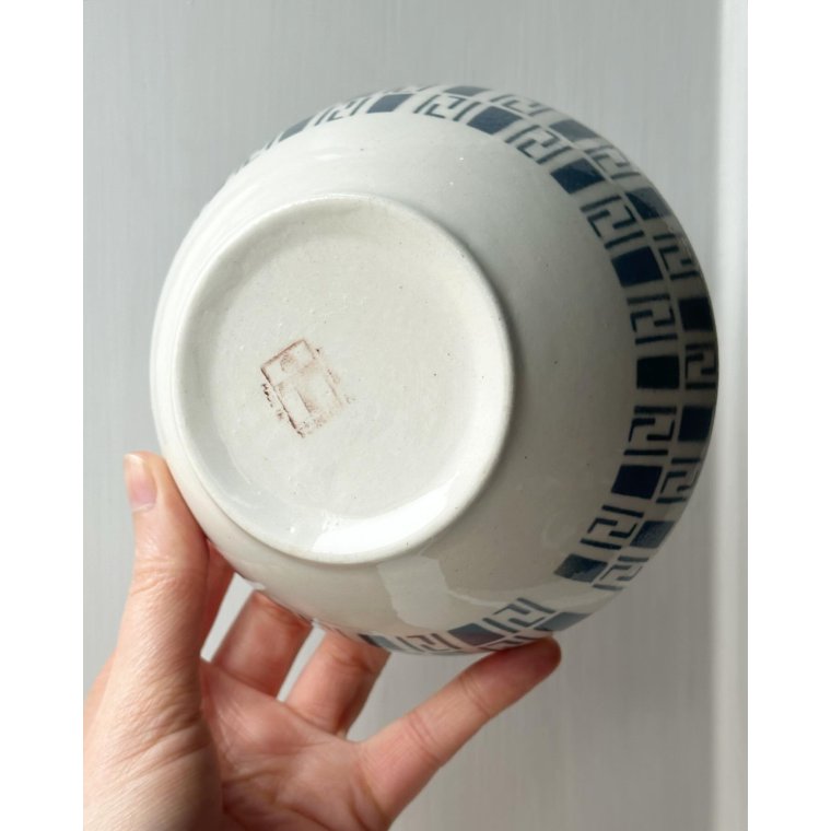 Lille Torgau fajanceskl m blgrt mnster