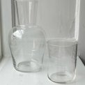 Carafe w glass, chisellings