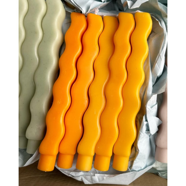 Sollys - blgelys, hndlavet bivoks, pr stk Grøn