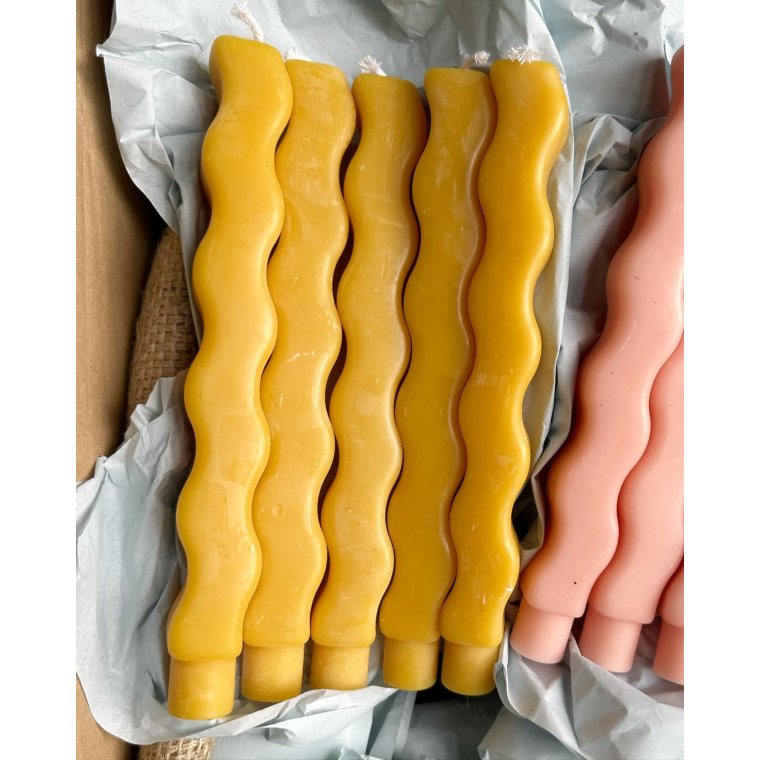 Sollys - blgelys, hndlavet bivoks, pr stk Grøn