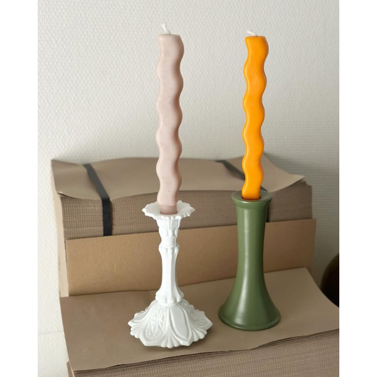 Sollys - blgelys, hndlavet bivoks, pr stk Grøn