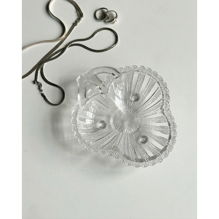 Dish with pattern, pressed glass, NB