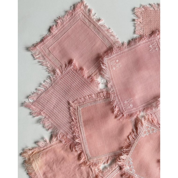 Mellemlgsservietter, hndbroderede, 12 stk samlet, NB