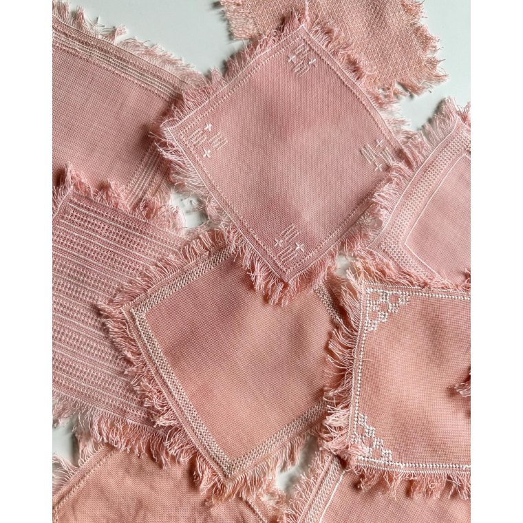 Mellemlgsservietter, hndbroderede, 12 stk samlet, NB