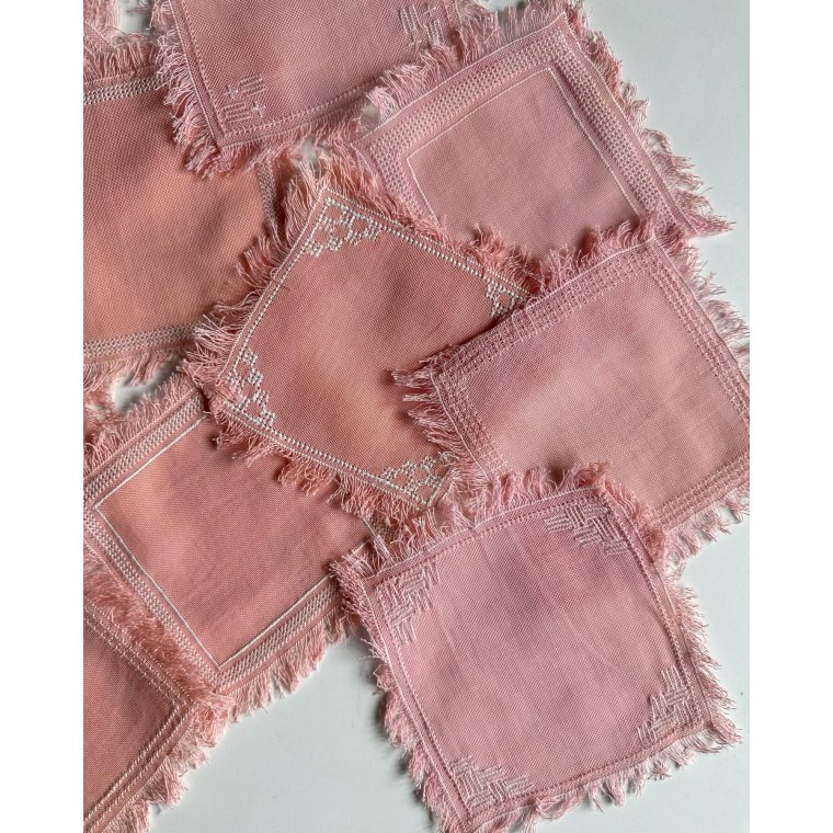 Mellemlgsservietter, hndbroderede, 12 stk samlet, NB