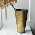 Patinated metal cup w pattern