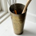 Patinated metal cup w pattern