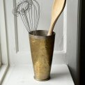 Patinated metal cup w pattern