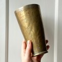 Patinated metal cup w pattern