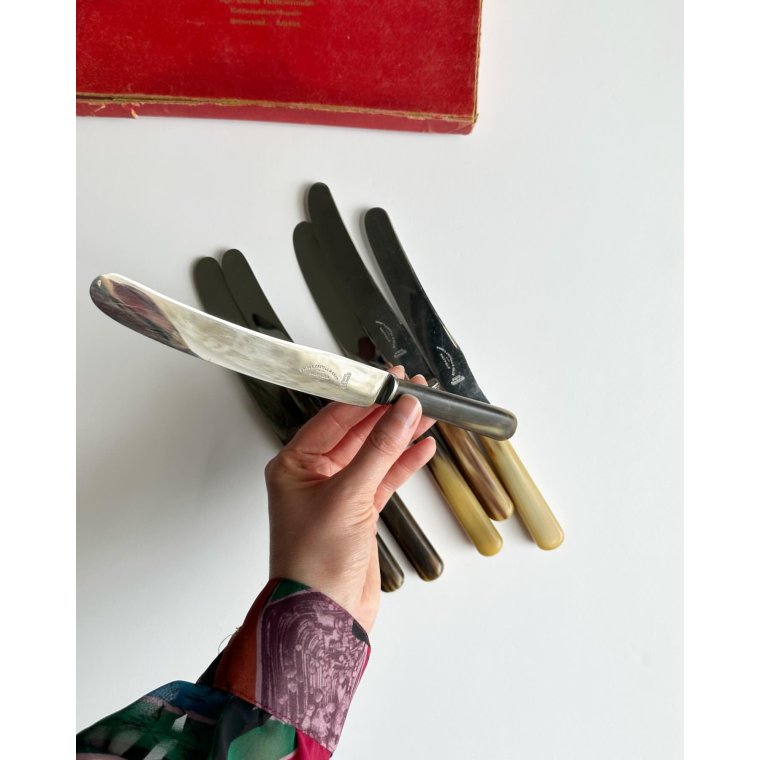 Vintage Sheffield, rustfrit stl og ben, 6 stk samlet