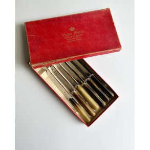 Vintage Sheffield, stainless steel and bone, set of 6