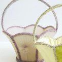 Basket, pastel purple and silver