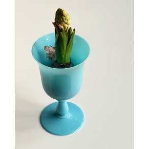 Wine glass, turquoise opaline glass, thick
