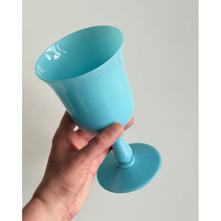 Vinglas, turkis opalineglas, kraftig