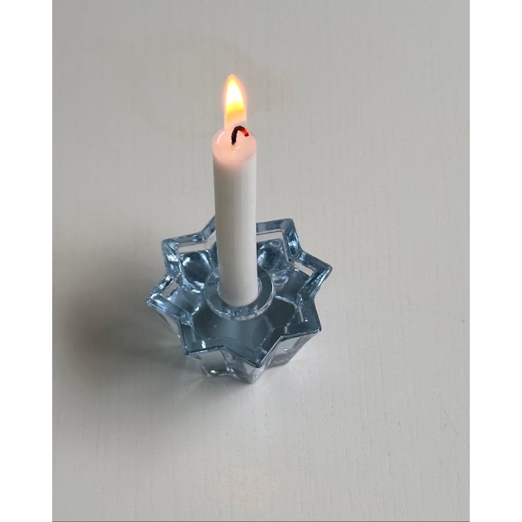 Star candleholder, light blue, NB