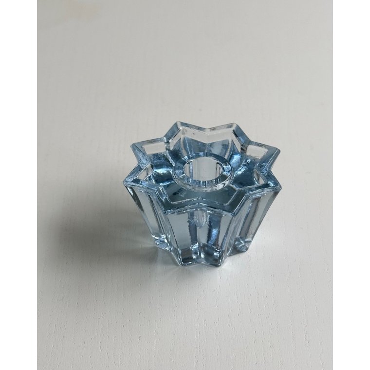 Star candleholder, light blue, NB