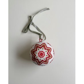 Pearl-stitched Christmas ball w stars