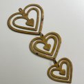 Brass hearts, set of 3